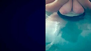 wet teen slut teases big ass tits and pussy in hot jacuzzi with horny babe