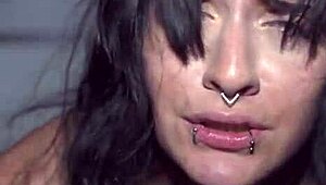 blue eyed brunette with small tits gets her tight pussy hammered nonstop in hotel bed