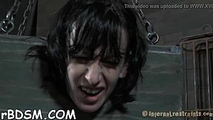 Bound tight, wanna see her suck cock before rough cunt pounding?