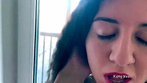 POV cute brunette gags on ROUGH FACE FUCK from big monster cock