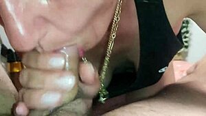 Sharing bed with stepson, does milf stepmom swallow his deepthroat cum?