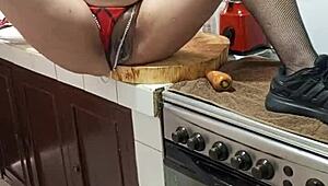 why does this big ass ebony milf masturbate her wet pussy while cooking dinner?