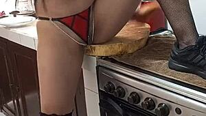 why does this big ass ebony milf masturbate her wet pussy while cooking dinner?