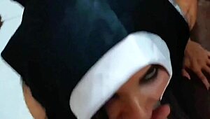 the cute brazilian latina brunette plays innocent halloween nun in homemade casting interview