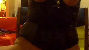 Homemade amateur tits bound tight in painful bdsm restraint