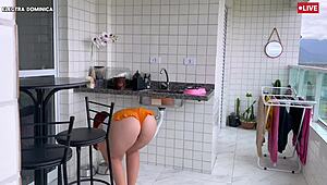 brazilian maid's huge ass tempts boss into pov fetish pounding