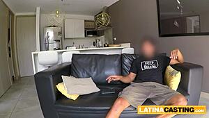 Amateur Latina MILF fucks casting producer in rough POV interview blowjob
