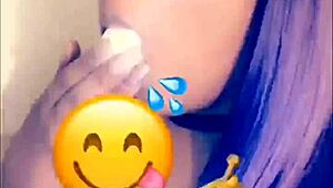 butta demonstrates banana blowjob techniques