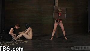 oh god this femdom contest has her bound and bent over taking sloppy cock while he sucks her pussy