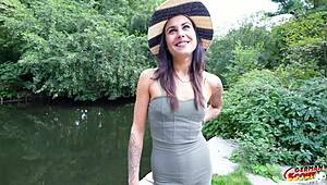 german scout jenny stella bends for skinny teen anal pounding in berlin casting