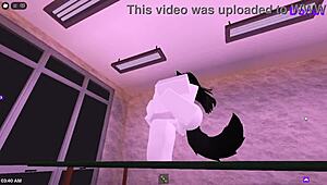 Man fucking in Roblox classroom feels so wrong but damn it's hot and intense