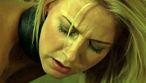 wanna see me spank this bound blonde slave's ass and finger her pussy hard?