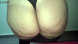 Mature BBW Housewife Strips Sensual Dance Teasing Huge Ass for Hubby's Friend