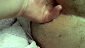wife stretches husband's asshole wide open with intense fisting action