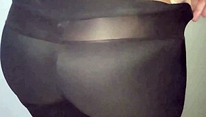 Mature BBW Housewife Strips Sensual Dance Teasing Huge Ass for Hubby's Friend