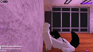 Man fucking in Roblox classroom feels so wrong but damn it's hot and intense