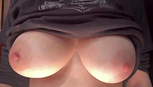 italian milf artemisia love bounces huge natural tits in hot solo closeup