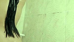 little college teen sneaks a shower masturbate but roommate catches her dripping wet