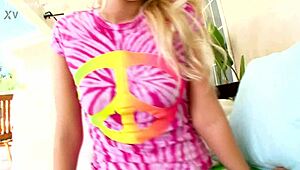 vanessa cage, that sexy blue-eyed blonde coed, blows big cock outdoors and swallows cum