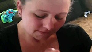 Wife's sloppy handjob blowjob hides wild secrets