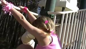 petite teen lesbians in lingerie tease each other alone in the hotel room