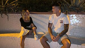 blonde pregnant teen bends over seaside no panties for stranger doggystyle cumshot