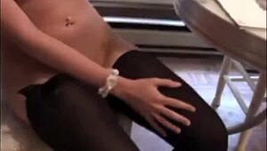 petite teen lesbians in lingerie tease each other alone in the hotel room