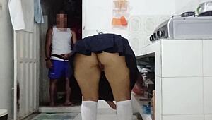 homemade pov anal slams my huge ass stepdaughter's school uniform 🍑🔥