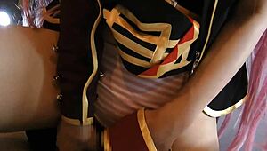 Megurine Luka JAV cosplay blowjob masturbation in costume