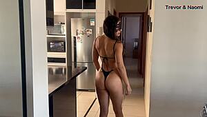 Neighbor hunts my ass when husband leaves