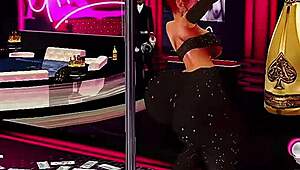 bbw with big ass and tits dances then gets ripped clothes and bbc creampie at strip club 💃🍑