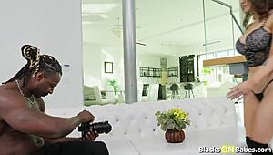 big tits brunette shaves pussy then craves bbc deepthroat tittyfuck and muff dive pounding