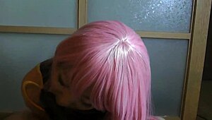 Megurine Luka JAV cosplay blowjob masturbation in costume