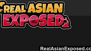 Petite Asian fuck doll squirts hard learning from pro with tight pussy orgasms