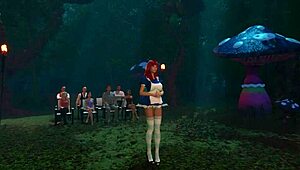 i'm lost in caroline's wild outdoor group strapon fantasies finale!!