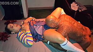 Bodybuilder Milf Deepthroats Monster Cock