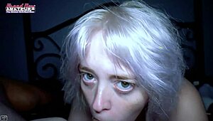 platinum blonde coed annie archer deepthroats then takes wet pussy pounding