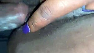 chubby ebony babe fills up with hot creampie mess