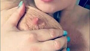 SOPHIE JAMES TEASES SHAVED PUSSY IN STOCKINGS HOME SOLO