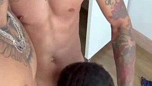 in the maloca the lover pounds her ass while hubby watches every thrust