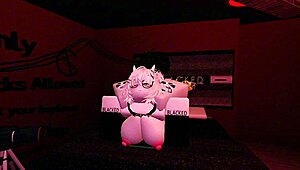 Horny fan bends me over for raw roblox fuck