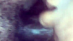 chubby ebony babe fills up with hot creampie mess