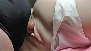 Slide your cock deep from behind into this shaved fuck doll's tight pussy and ass