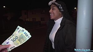 Big Brazilian agent fucks me hard with her tits and ass