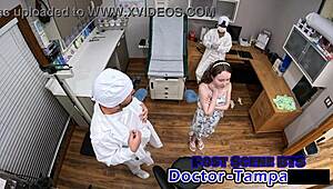 Dr Tampa's Virginity Clinic backstage with Serena Morgan fingering ass close-up