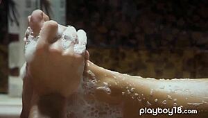 hey boyfriend watch this euro teen beauty suck you off in bath then finger her wet pussy