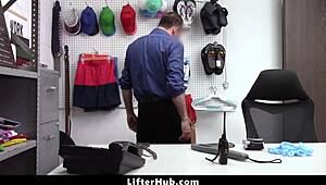 teen lifter caught stealing lingerie gets fucked hard in garage 🚨💦