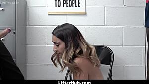 teen lifter caught stealing lingerie gets fucked hard in garage 🚨💦