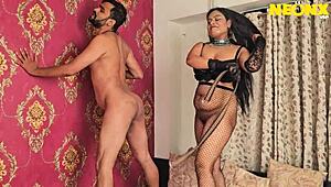 hot aashi's hairy pussy stretched by desi boy's monster cock in dirty ass to mouth face fucking