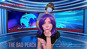 Infomercial Babe Tests Vibrating Toy On Air Live